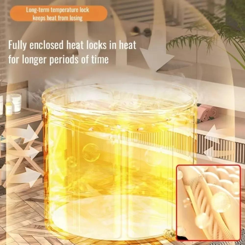 Składana wanna przenośna wanna dla dzieci i dorosłych, pełne, pogrubione wiadro do kąpieli, długotrwała, zablokowana w temperaturze wanna