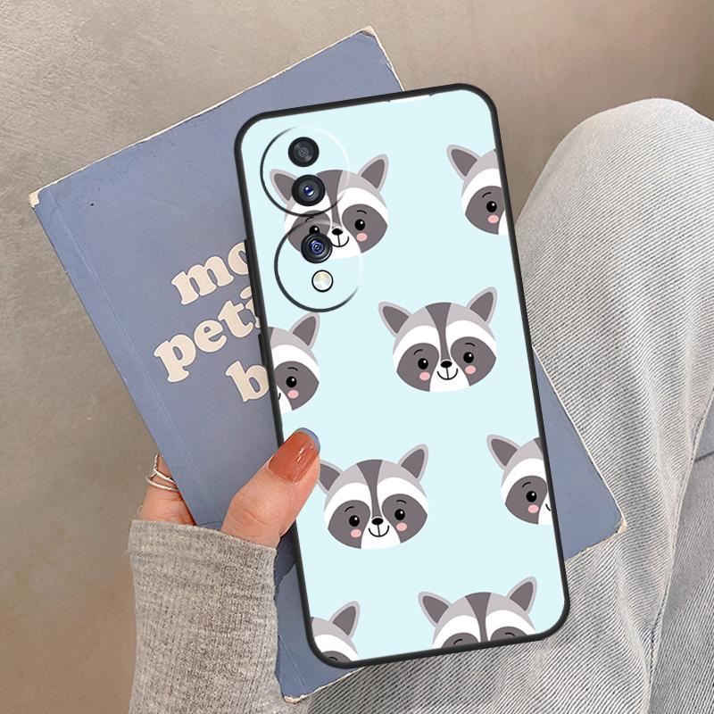 Cartoon Raccoon Case For Honor Magic 8 5 6 7 Pro Cover For Honor 400 200 Lite 50 70 90 X8a X8b X9a X9b X9c