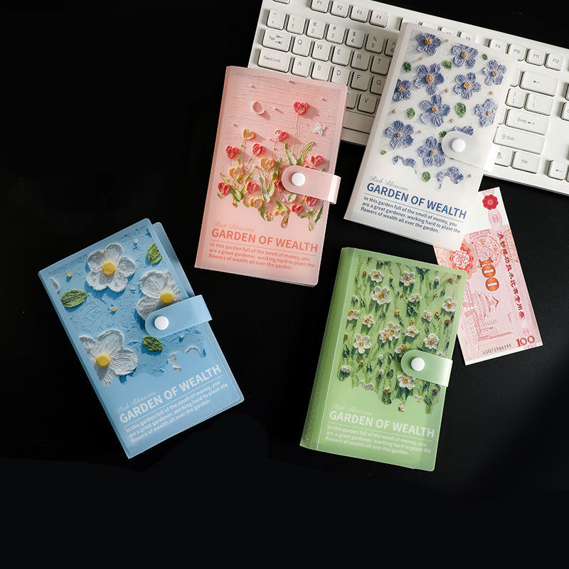 Savings Book Beautiful and Fresh Flower Student Savings Book Cash Storage Book Printed Portable Savings Book