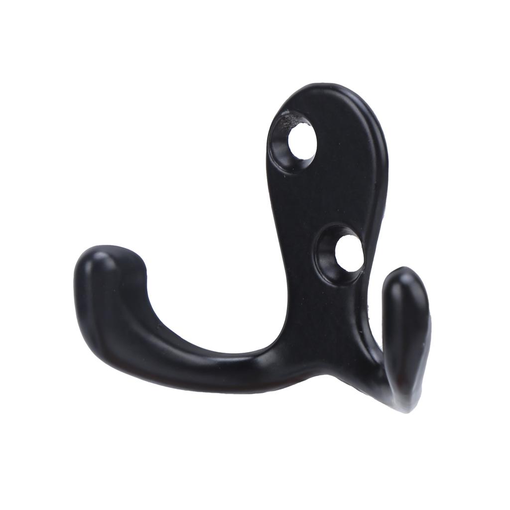 10Pcs Coat Hooks Small Double Prong AntiRust Sturdy Convenient Wall Mounted Tiebacks for Coat Clothing Keys(Antique Brass Plating )