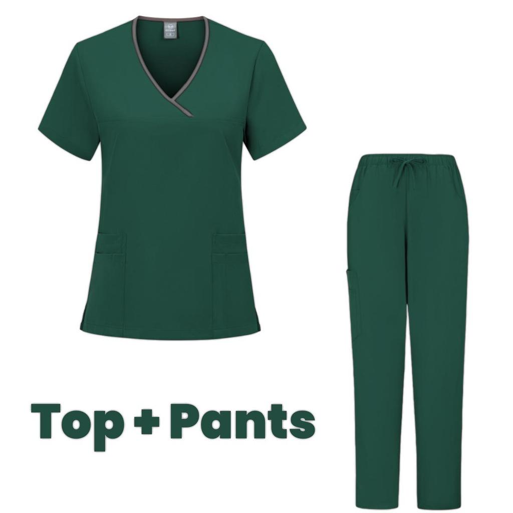 Women's Short Sleeve Casual Workwear Washable Surgical Gown