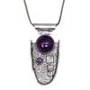Silver Amethyst Necklace Gifted  Jewelry Gemstone 18" Handmade Pendant