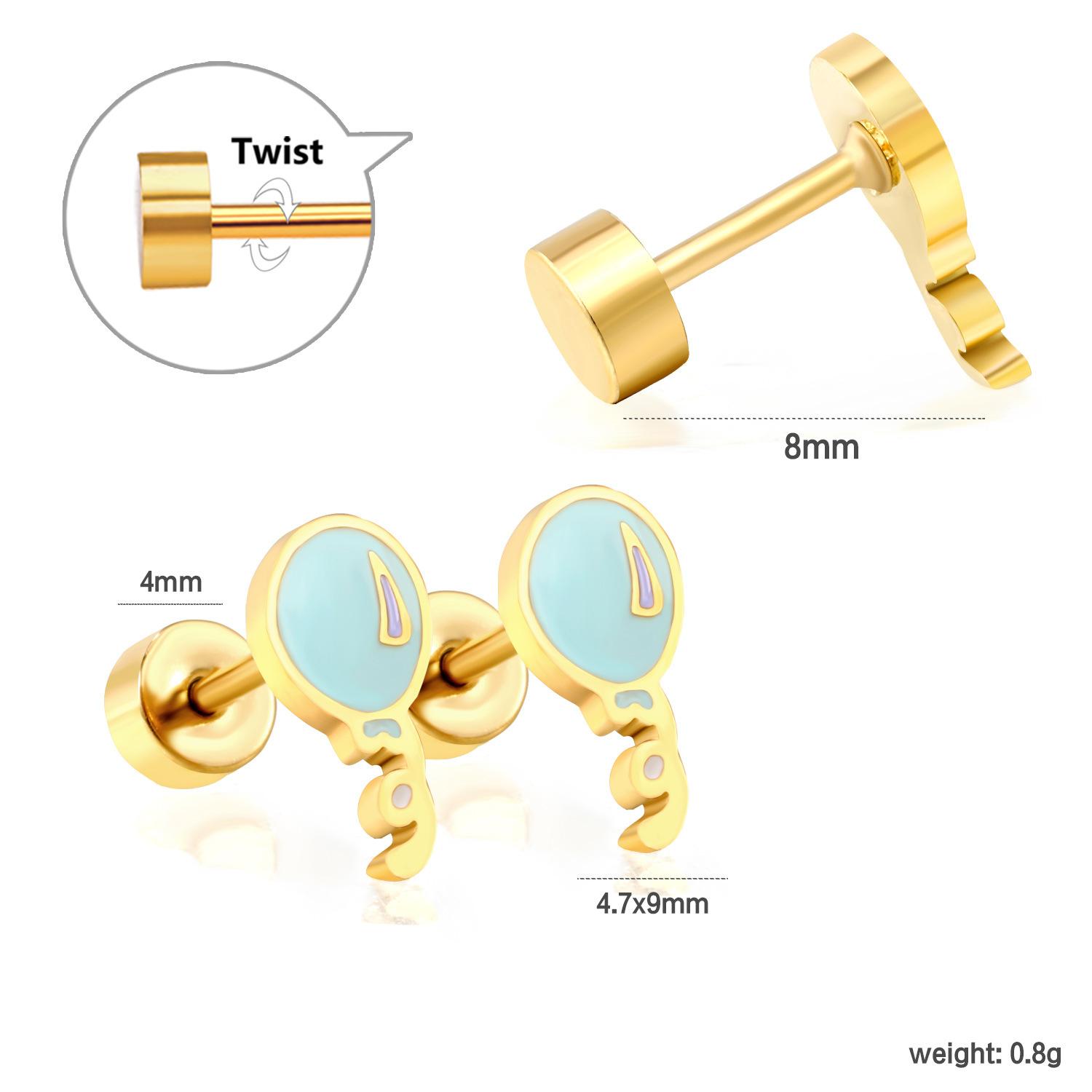 2026 Screw Stud Earrings, European and American Ins Sweet and Cute Bow Rainbow Earrings Earrings for Women