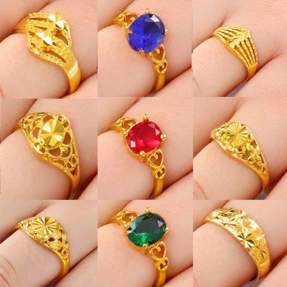 Adjustable Gold-Plated Vietnamese Sand Flower Ring for Women