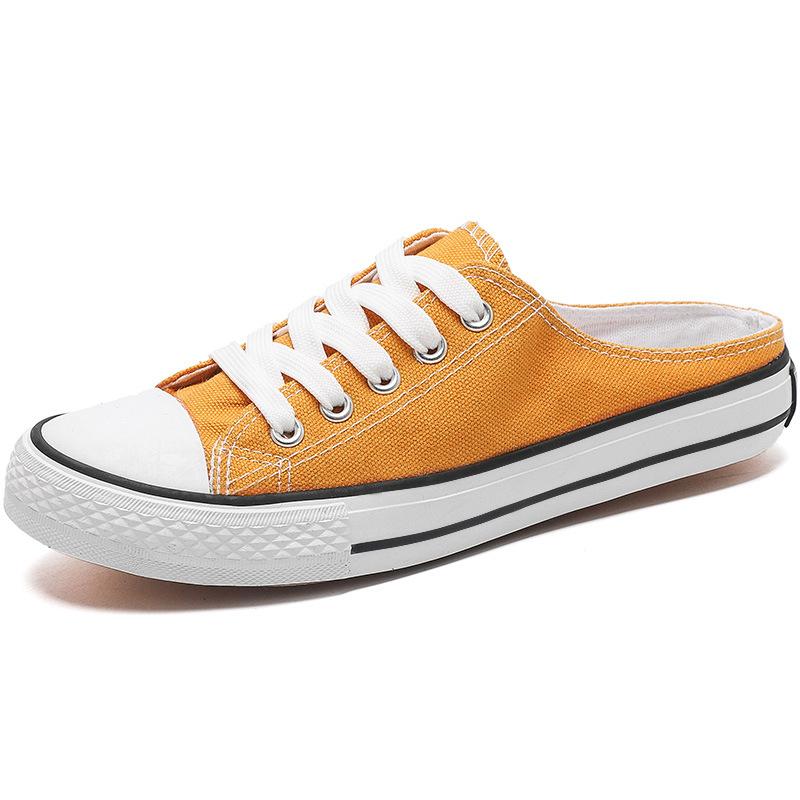 

Новые весенние и летние женские тапочки. Летние повседневные парусиновые тапочки. Удобные дышащие и нескользящие. 40 оранжевый