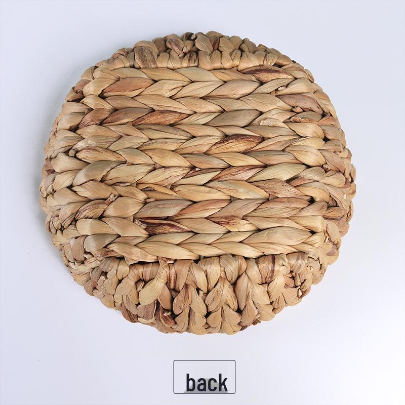 Calabash Grass Round Woven Storage Basket - Straw Organizer & Bread Basket