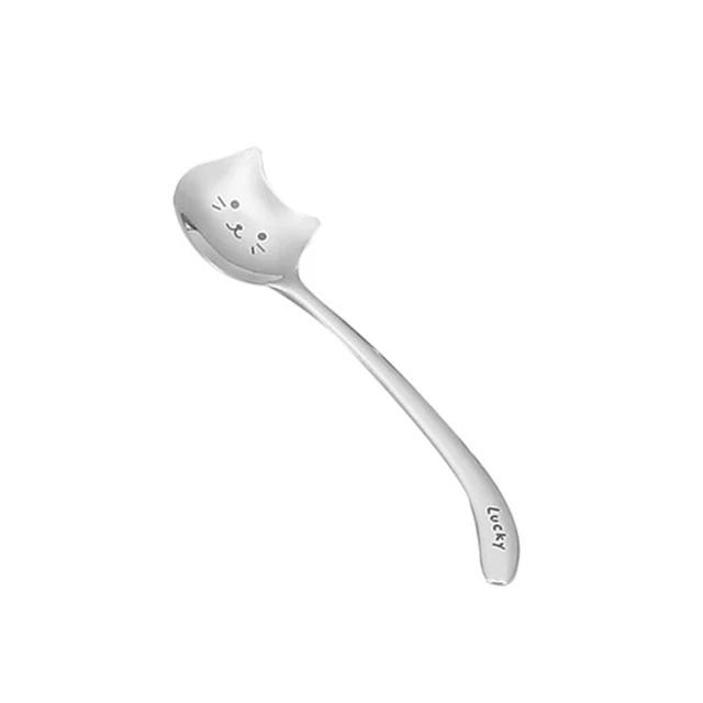 Kreativní kočka s dlouhým ocasem Kávová lžička Čajová lžička Na kávu Lžička s dlouhou rukojetí Narozeninový dárek 304 Nerezová ocel Stolní nádobí