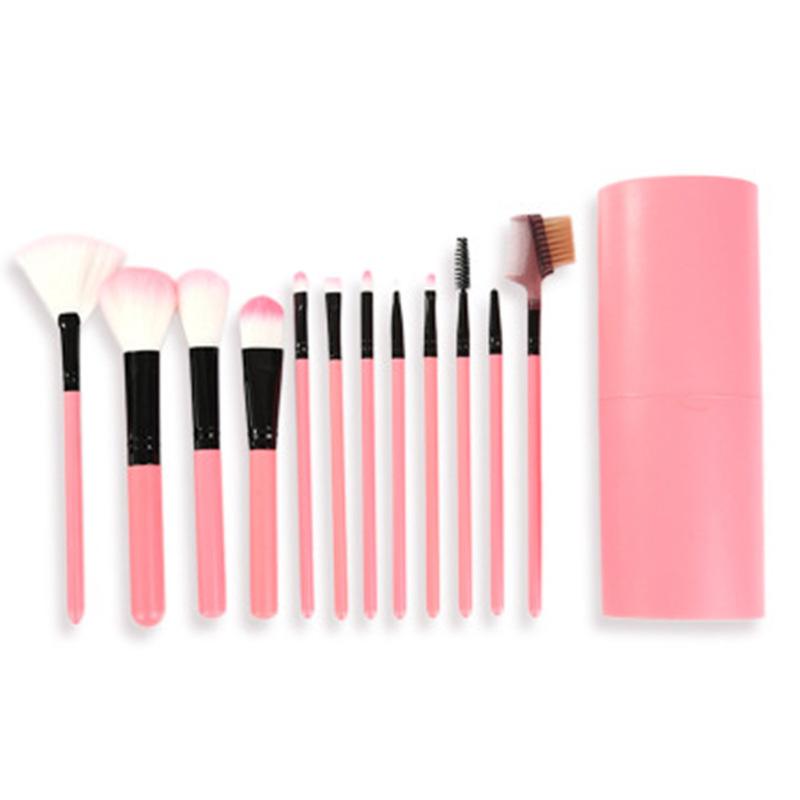 Hot Selling 12cs Professional Makeup Brush Set  Woman Vegan Hair Blue Pink Makeup Brush Set