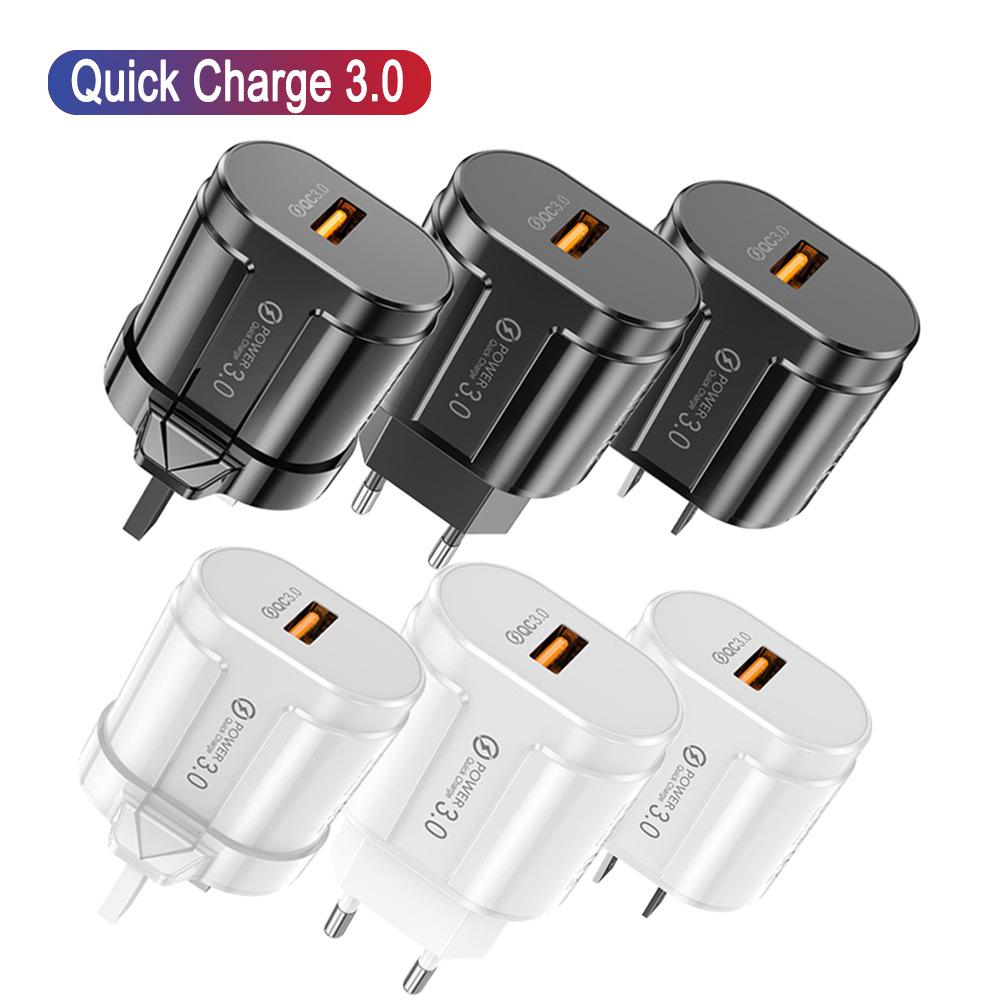

QC3.0 18W Single Port USB Fast Charger - EU/US Standard 5V3A US Black