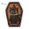 Fall Farmhouse Tabletop Centerpiece Vintage Halloween Wooden Decor, Cat Mummy Skeleton Figurines, Decorative Signs for Fireplace Shelf Mantel
