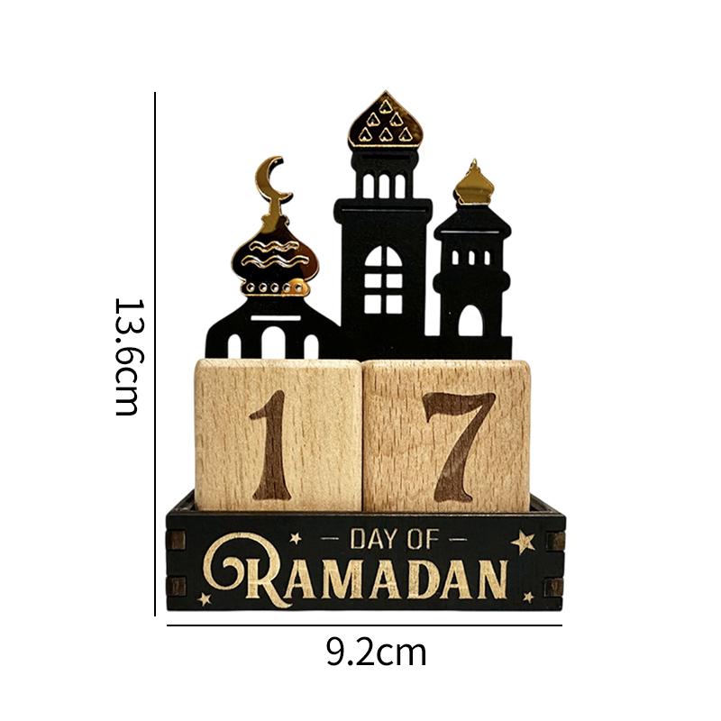 

Ramadan Decor Calendar Wooden Palace Cosmic Calendars Festival Party Desktop Ornament Home Ramadan Decorations 2026