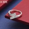 925 Sterling Silver Double-Wrapped Open Ring With AAA Zircon - Stylish Evening Jewelry