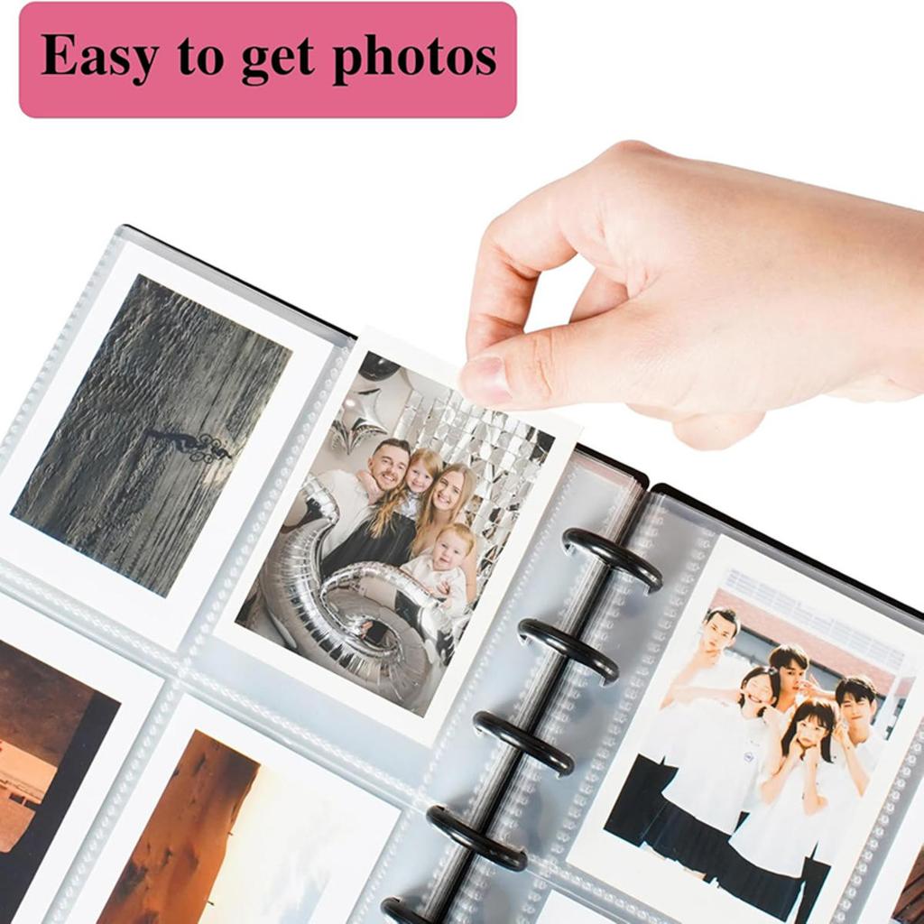 Mushroom Hole Card Collection Book Solid Colour Insert Loose-leaf Album 3 Inch Four-panel Photo Postcard Storage and Sorting