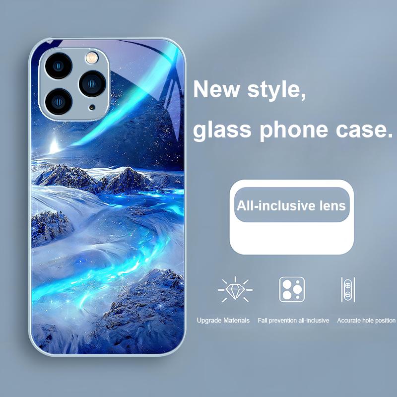 The Rhine River Phantom Blue River for Iphone 15 14 13 12 11 Pro Max X XS XR 7 8 Plus 2020 2022 SE Tempered glass phone case