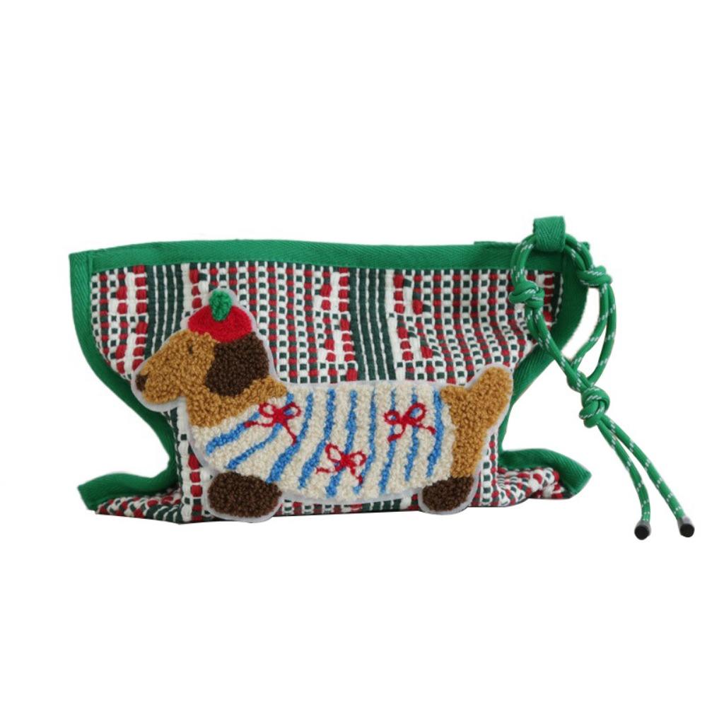 Rustic Style Dachshund Tissue Box Cotton Thread Paper Tissue Case Woven Tissue Bag Living Room