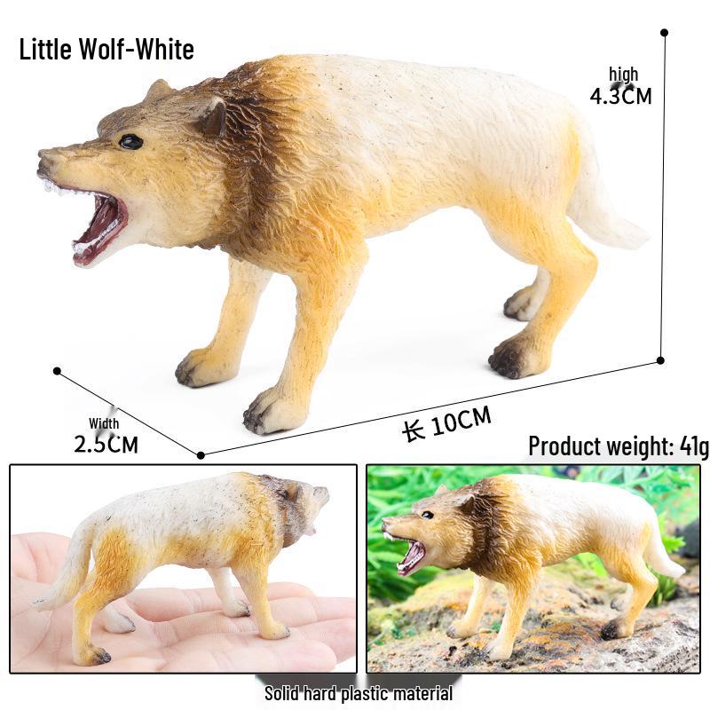 Cross-border Wild Animal Model: Prairie, Brown, Snow, Predator Wolves & Cub Educational Display Toy