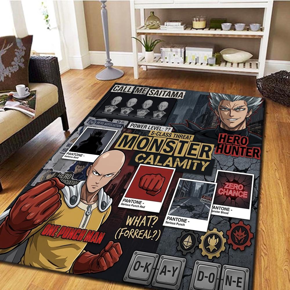 One-Punch Man Living Room Carpet & Bedroom Rug, Home Decor Cool Movie Mat & Play Floor Mat -HE39