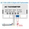 AC 220V 4 Digital LED RED Tachometer RPM Speed Meter+Hall Proximity Switch Sensor NPN