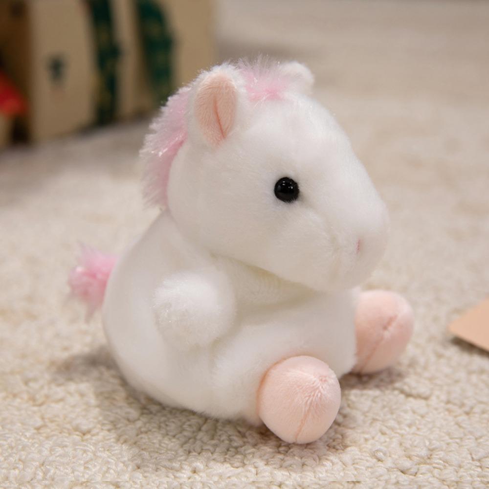 Stuffed Animals Mini Panda Doll Keychain Cute Pet Series Horse Plush Keyring  Kids Toy