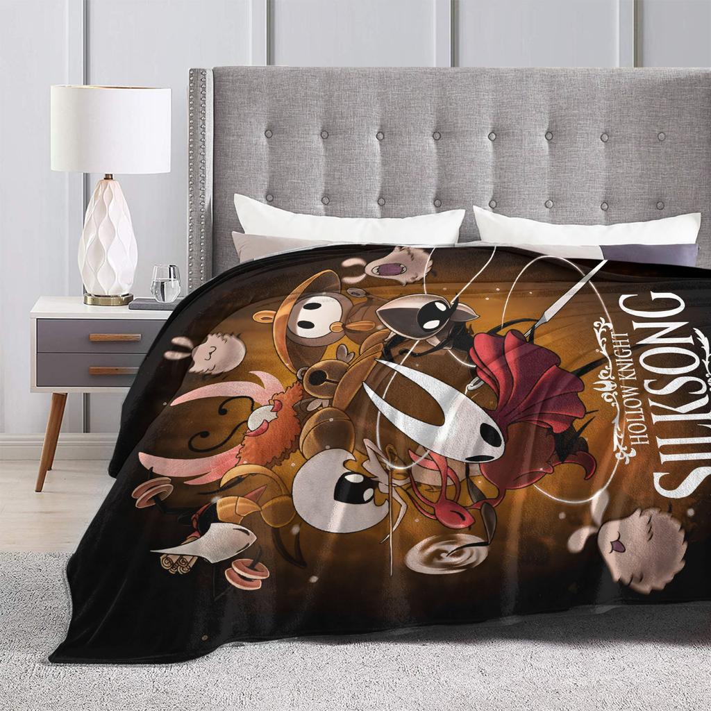 Hollow Knight Silksong Blanket Flannel Autumn/Winter Multi-function Super Warm Throw Blanket for Sofa Couch Plush Thin Quilt