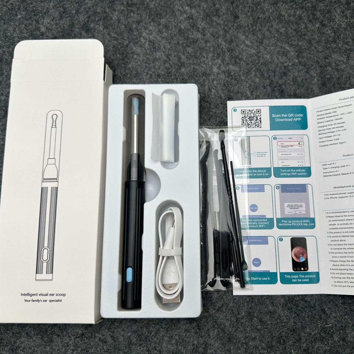 Smart WiFi-Connected P6s Visual Ear Spoon - Innovative Household Ear Pick Tool