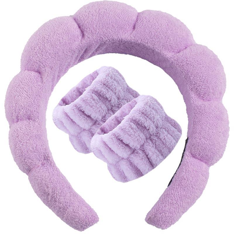 Cross-Border Waterproof Flannel Sponge Headband - Twist Braid Cloud Design for Washing Face