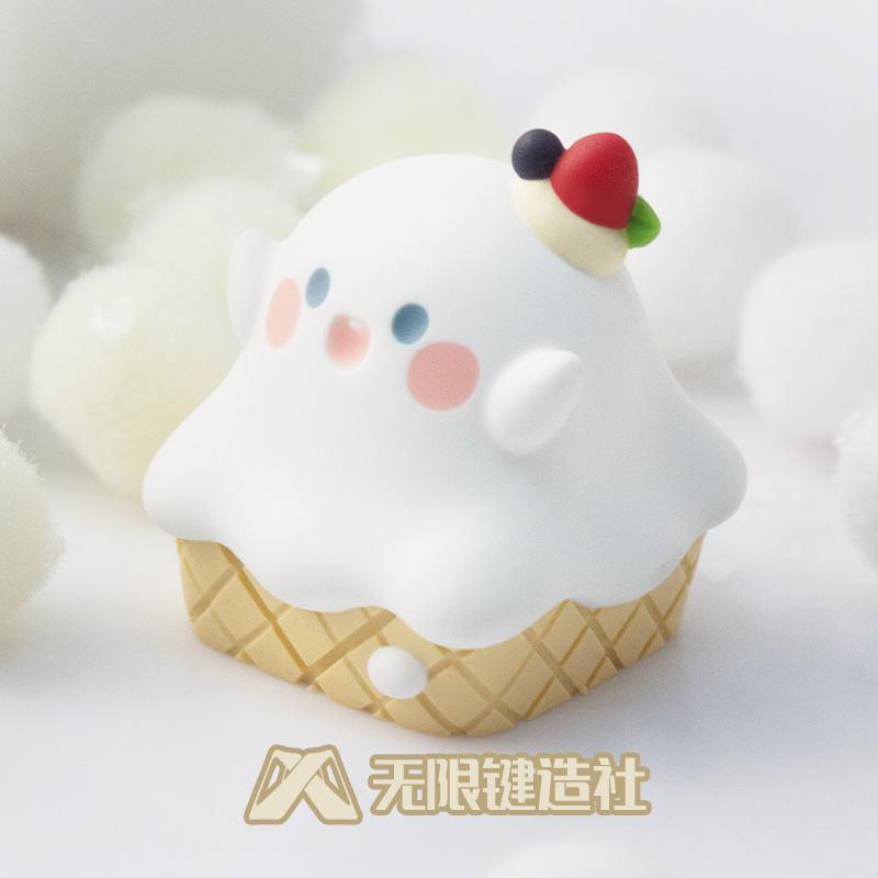 Ghost Ice Cream Cone Cute Mechanical Keyboard Esc Resin Keycaps Personalized Customization Kawaii Girl Surprise Decoration Gifts