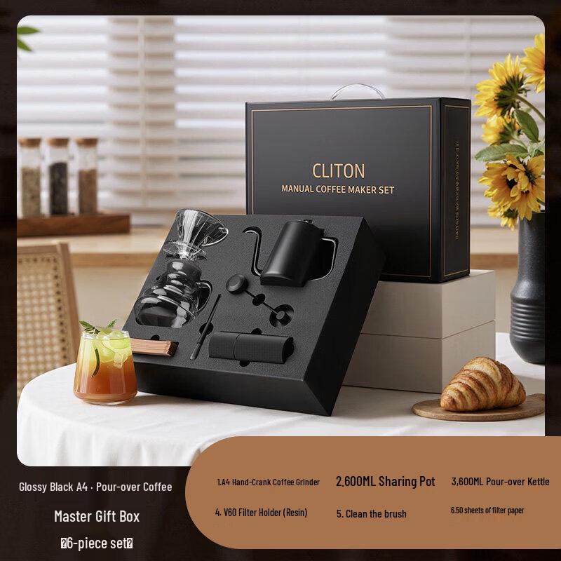 Portable Hand-Pour Coffee Maker Set with Grinder