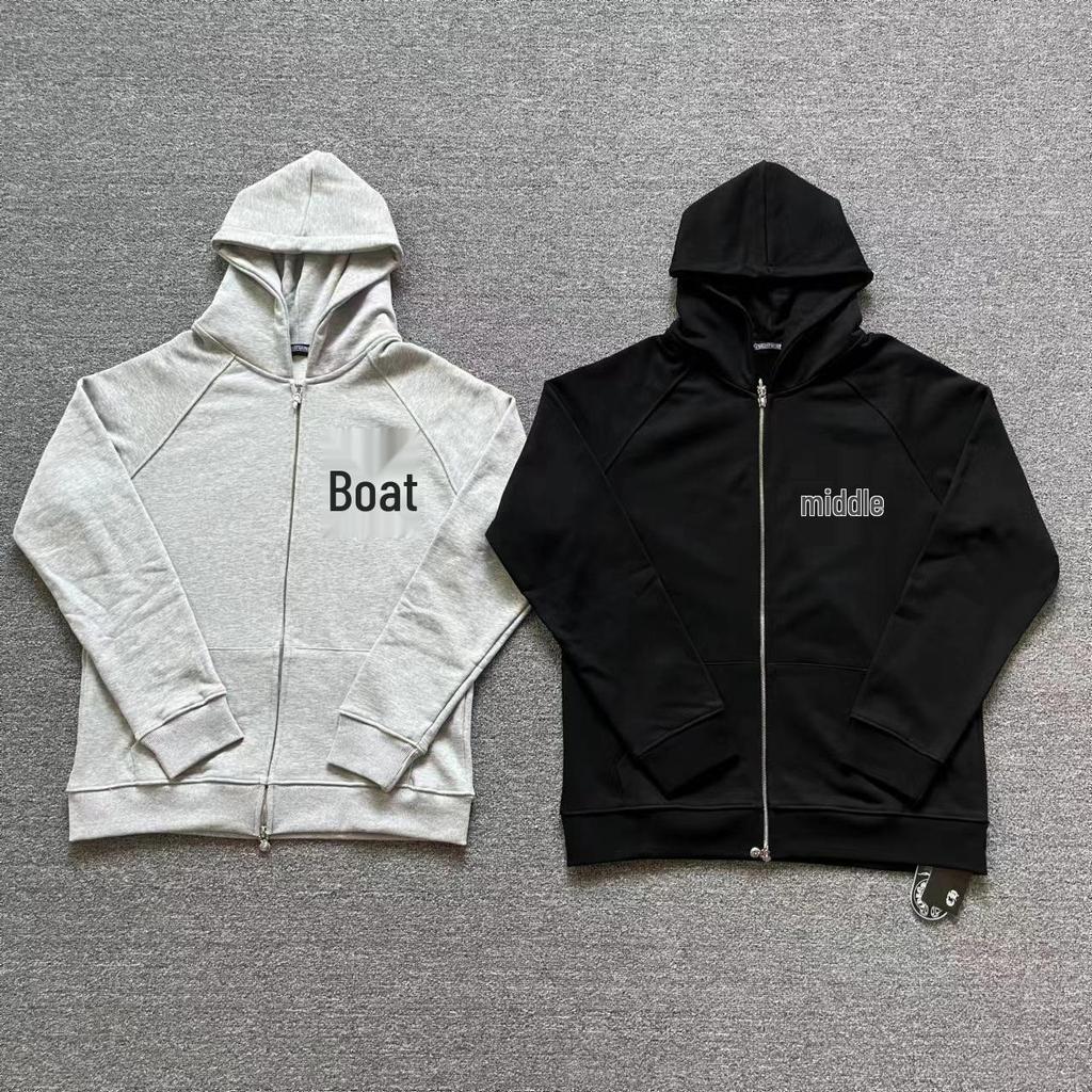 Chrome Heart Pure Cotton Terry Zip-Up Hoodie with Hood