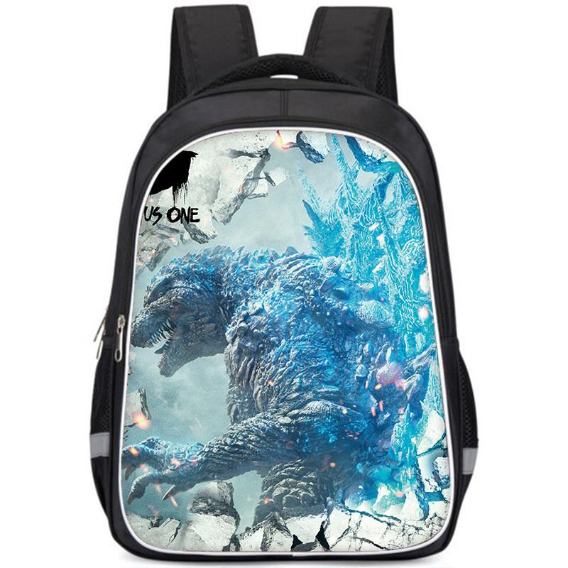 Godzilla Backpack Large Capacity School Bag With Movie Poster Print For Boys Nylon Material