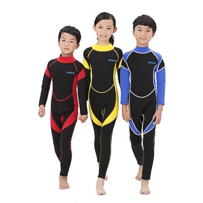 Kids Wetsuit Girls Boys Zippered Long Sleeve Diving Swimsuit Quick Dry One Piece Chlidren Surf Suit for Water Sports
