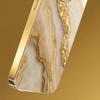 Gold Marble Stone Pattern Metallic Paint Glass Phone Case For iPhone 17 16 15 14 13 12 11 Pro Max 14 15 Plus 17 Air 16E Cover