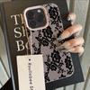 Korean INS Black Lace Rose Phone Case For Xiaomi Redmi Note 15 14 13 12 11 Pro Plus 14C 15C 13C 12S 11 10 Lens Protection Cover