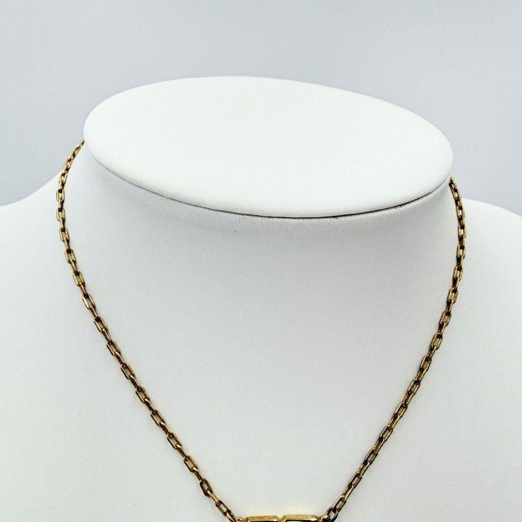 Used GIVENCHY GG Logo Vintage Necklace Gold Tone Chain Women's Total Length 38cm