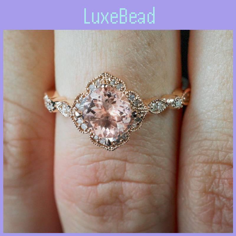Elegant 18k Rose Gold Plated Zircon Princess Engagement Ring For Women In Sizes 6-10