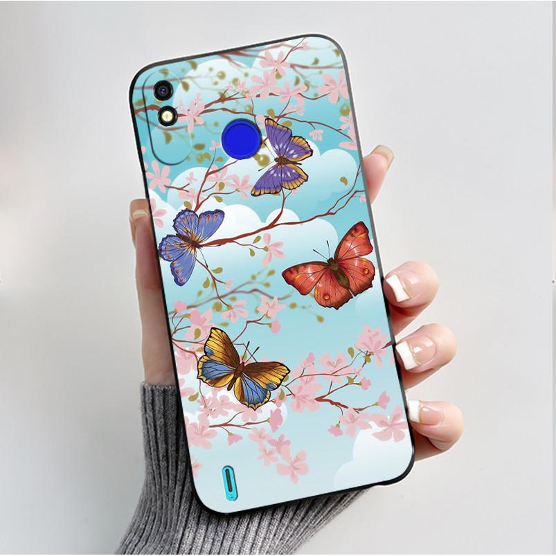 Printed Phone Case For Tecno Spark 4 Lite/POP 3PLUS Funda Capa Soft Silicone Black Shell Cover Cute Flower Cartoon Casing Coque