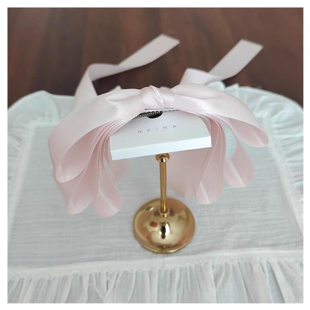 Sweet Bow Ribbon Hair Clip Satin Oversized Extra Long Spring Clip Ballet Style Solid Color Flowing Ribbons Hairpins