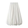 Women Casual Solid Color Long Lantern Skirt With Pocket Personality Elastic Waist Flower Bud A-line Skirt QT2307