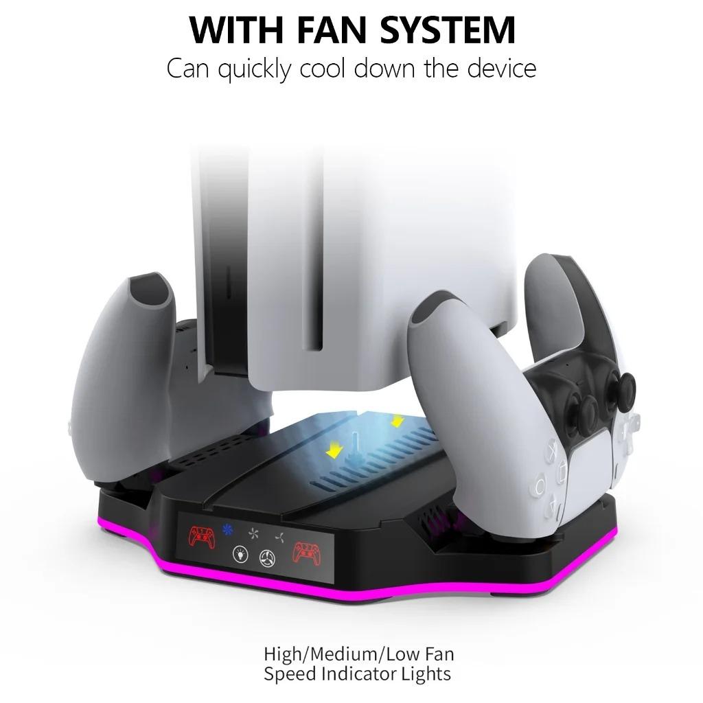 Wielofunkcyjna podstawa chłodząca z stacją dokującą do ładowania konsoli PS5 Slim