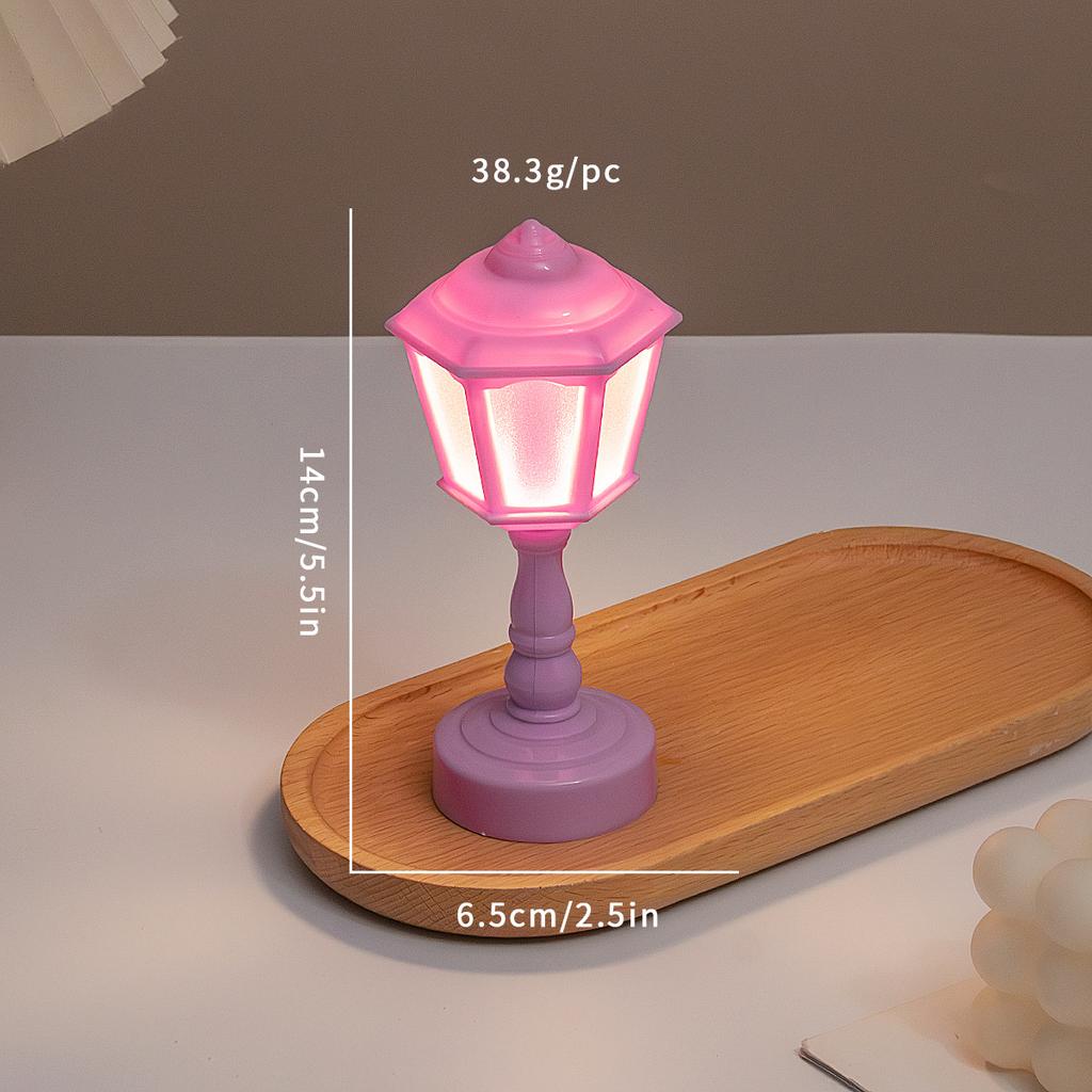 Touch Control LED Night Light - Mini Street Lamp Style,Battery Powered Table Lamp,Bedroom Desk,Cute Decorative Nightlight,Modern