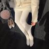 New Autumn And Winter Comic Leg Leggings Pure White Velvet Micro-Pressure Thermal Pantyhose Solid Color Non-Drop Stockings