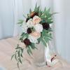 Bridal Bouquet Real Looking Artificial Rose for Brides Bridesmaid Wedding Ceremony and Anniversary