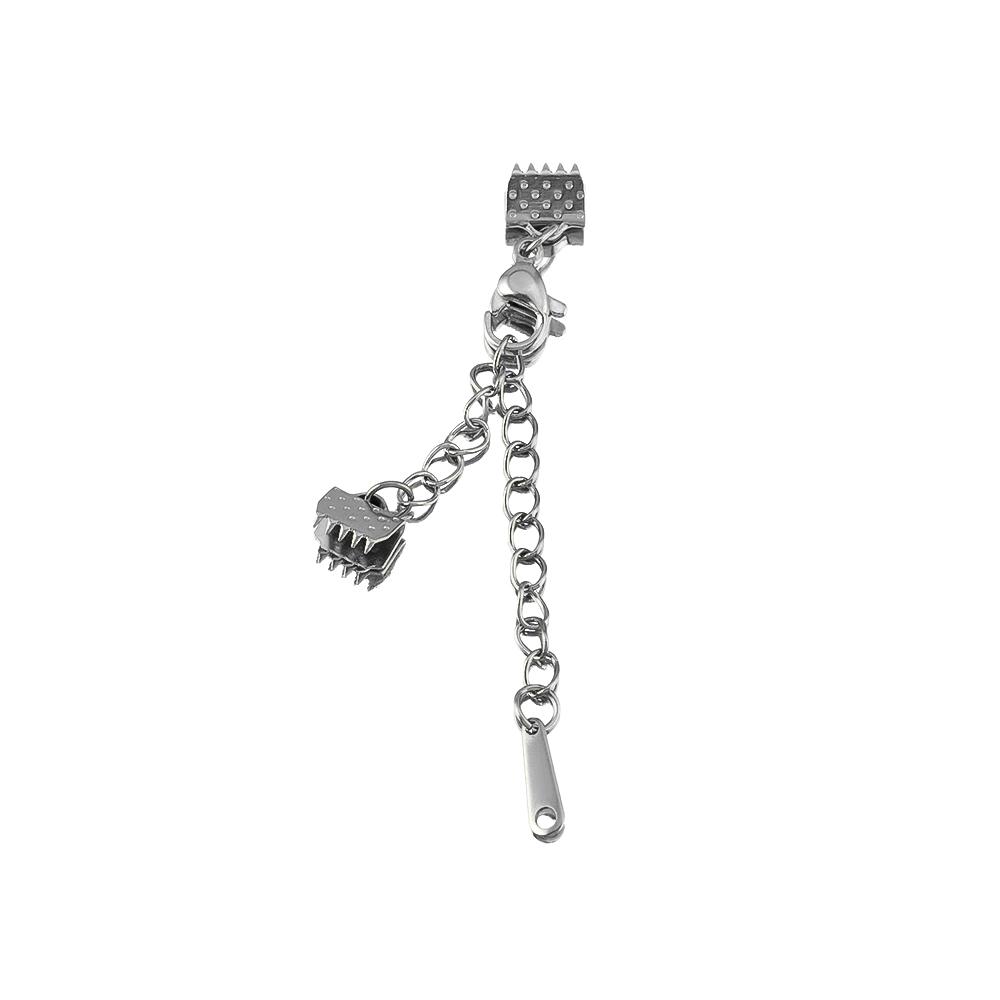 2pcs 5pcs Stainless Steel Ribbon Leather Ends Lobster Claw Clasps Extension Chain Connector Fastener Clasps Bracelet DIY Making 2pcs