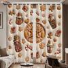 Gingerbread Man 3D Christmas Blackout Curtains - High-Precision Polyester Sun Protection