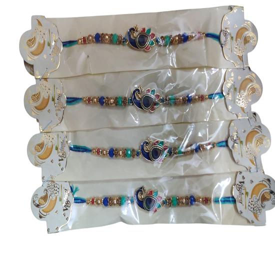 

@ Designer Peacock Colorful Rakhi For Rakshabandhan Pack Of 4