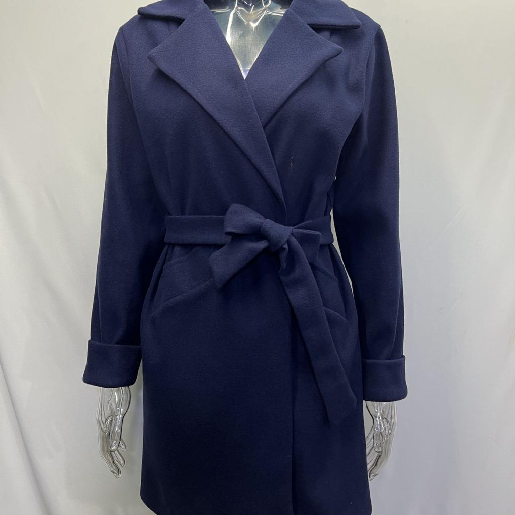 2026 Autumn Winter Fashion Slim Fit Belted Lapel Wool Coat - Warm Overcoat for Women