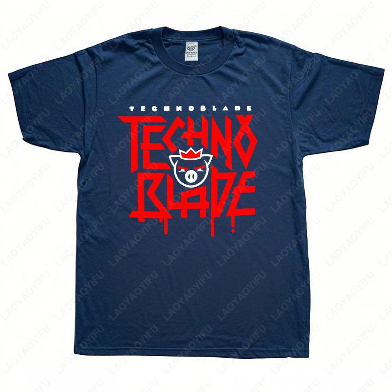 Technoblade Techno Agro Tee Dream Team SMP Merch T-Shirt Herren Damen Tshirt Sweatshirt Hip Hop Kurzarm Cotton Men Camisetas