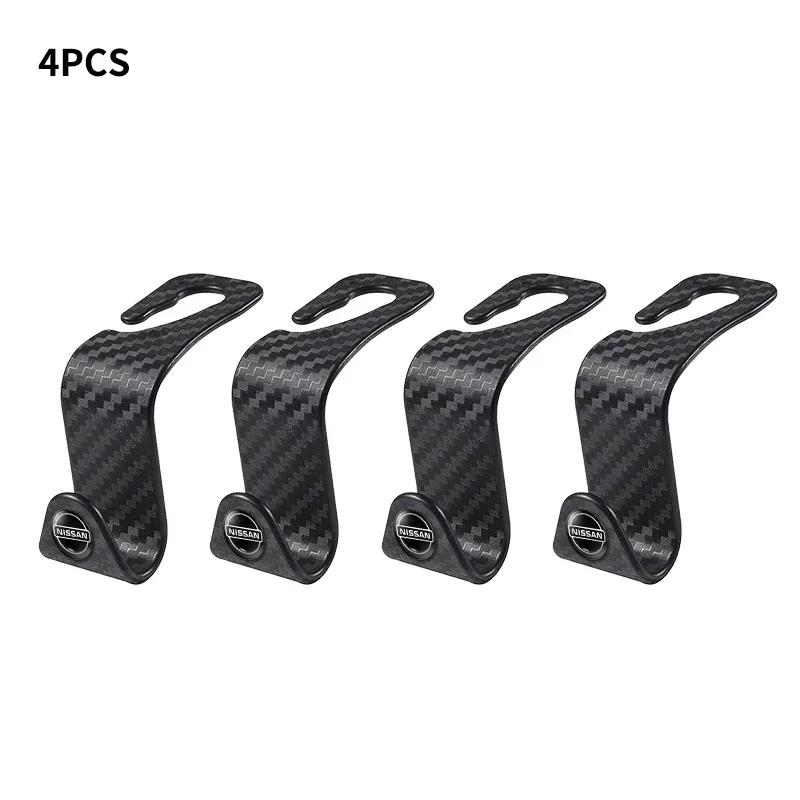 4pcs Car Seat Hooks Headrest Storage Hanger Car Interior Hanging Hook For Nissan X-trail Almera Qashqai Tiida Auto Accessories