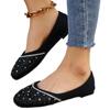 Fashion Shiny Crystal Flats Shoes Summer Solid Color Women's Round Toe Fashion Slippers Outdoor Sling-Heel Women's Slipper Large Size 43