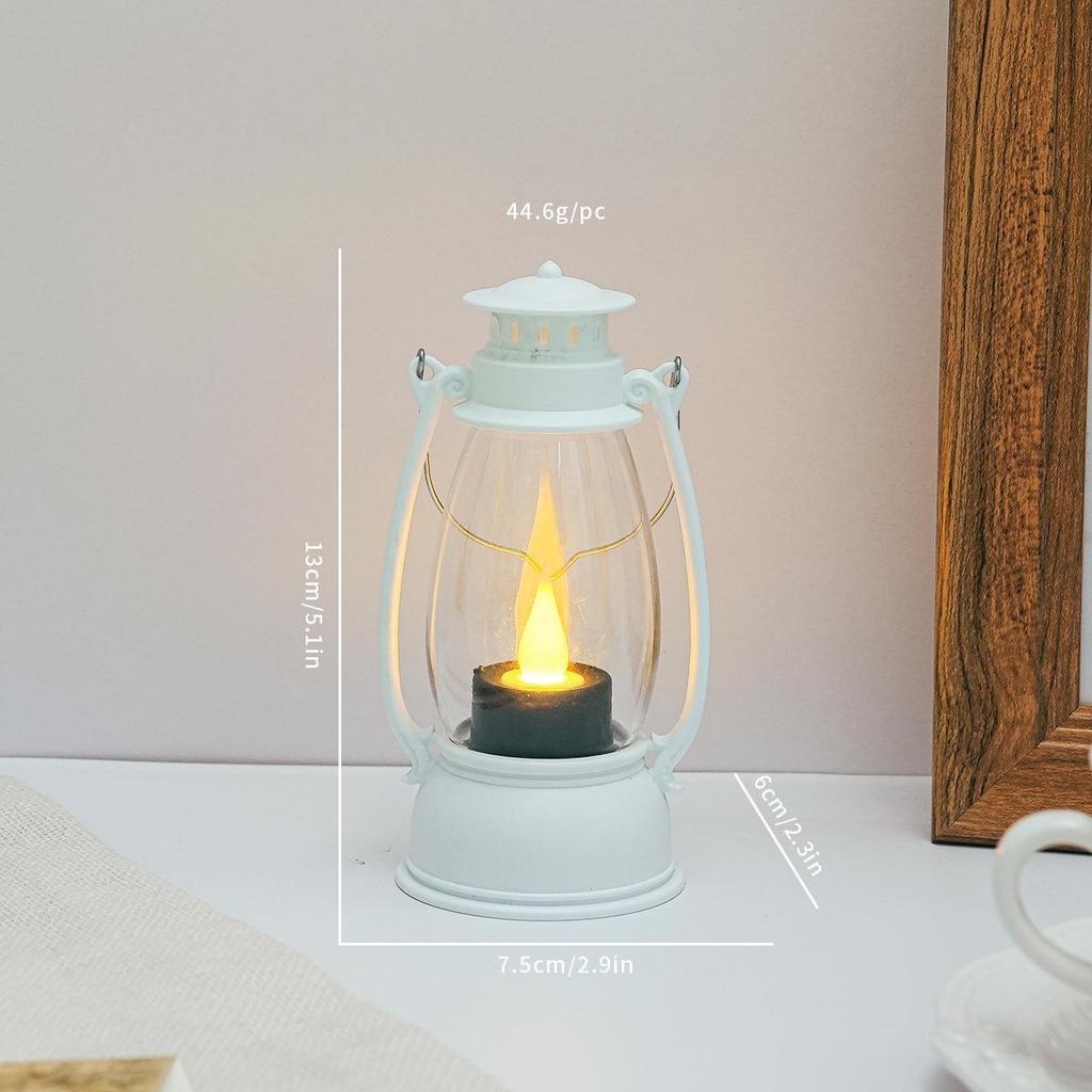 Retro Style Small Lantern Christmas Decoration Pony Lantern LED Candle Kerosene Lamp